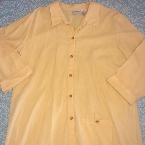 💖 Liz Baker Yellow Button Up Jacket - Picture 2 of 5